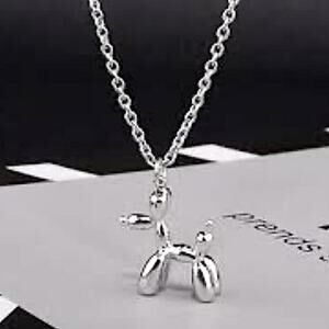 Silver Dog Animal Pendant Necklace Charm